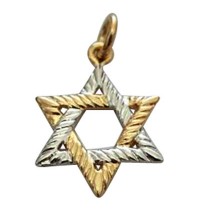 Gold Filled Two Tone Textured Star of David Pendant